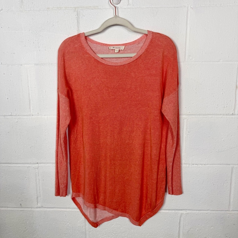 Tura Vince Camuto Sweater Linen Blend Asymmetric Hem Relaxed Lagenlook Beach S